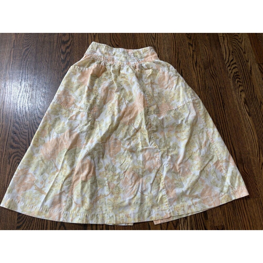 Bagatelle‎ Vintage Floral Midi Skirt with Pockets A-line Size Small Boho Cottage